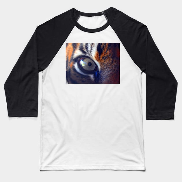 Tiger Eye Baseball T-Shirt by kirstybush